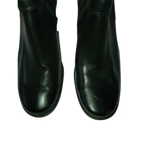 Franco Sarto Boots, Black Vegan Leather, Stretch Fabric, Ankle Booties Womens 10 - Picture 5 of 10